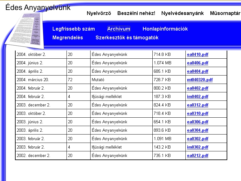 �des anyanyelv�nk, 2006-01-02