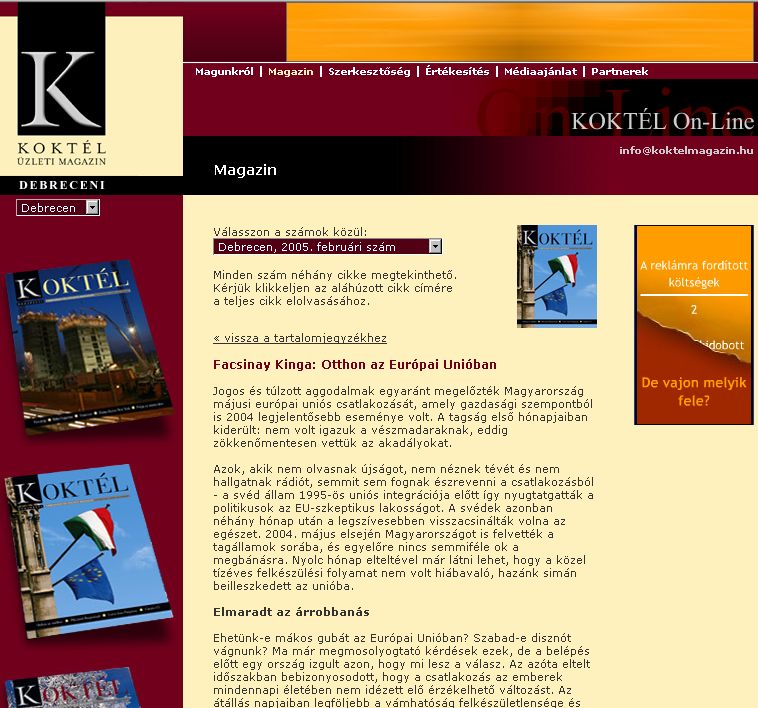 Kokt�l �zleti magazin, Debreceni, 2006-06-09