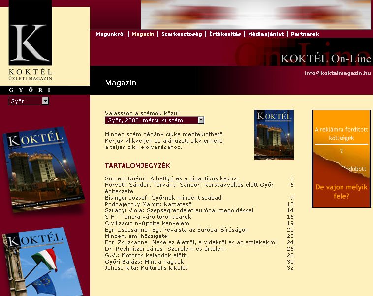 Kokt�l �zleti magazin, Gy�ri, 2006-06-12