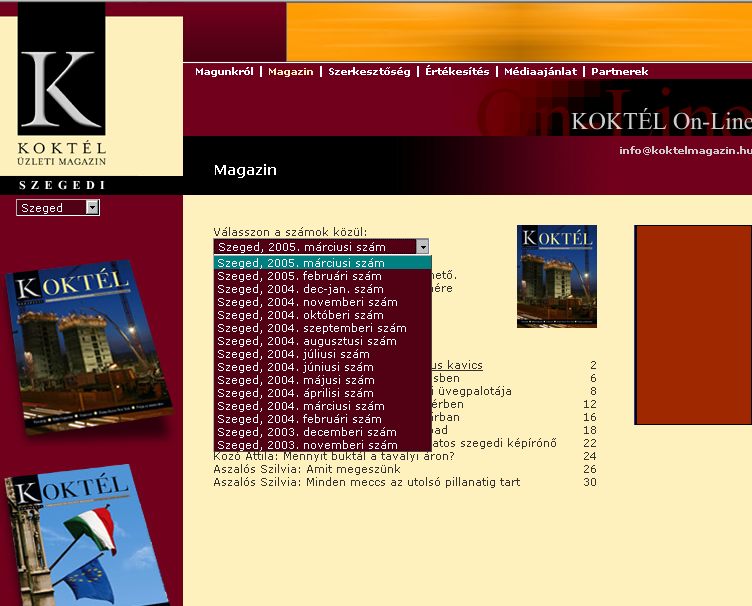 Kokt�l �zleti magazin, Szegedi, 2006-06-12