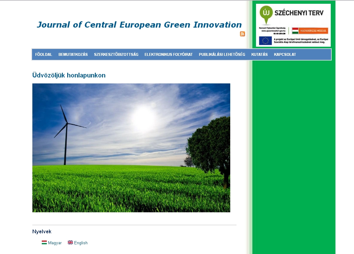 Journal of Central European Green Innovation 2013.11.18.
