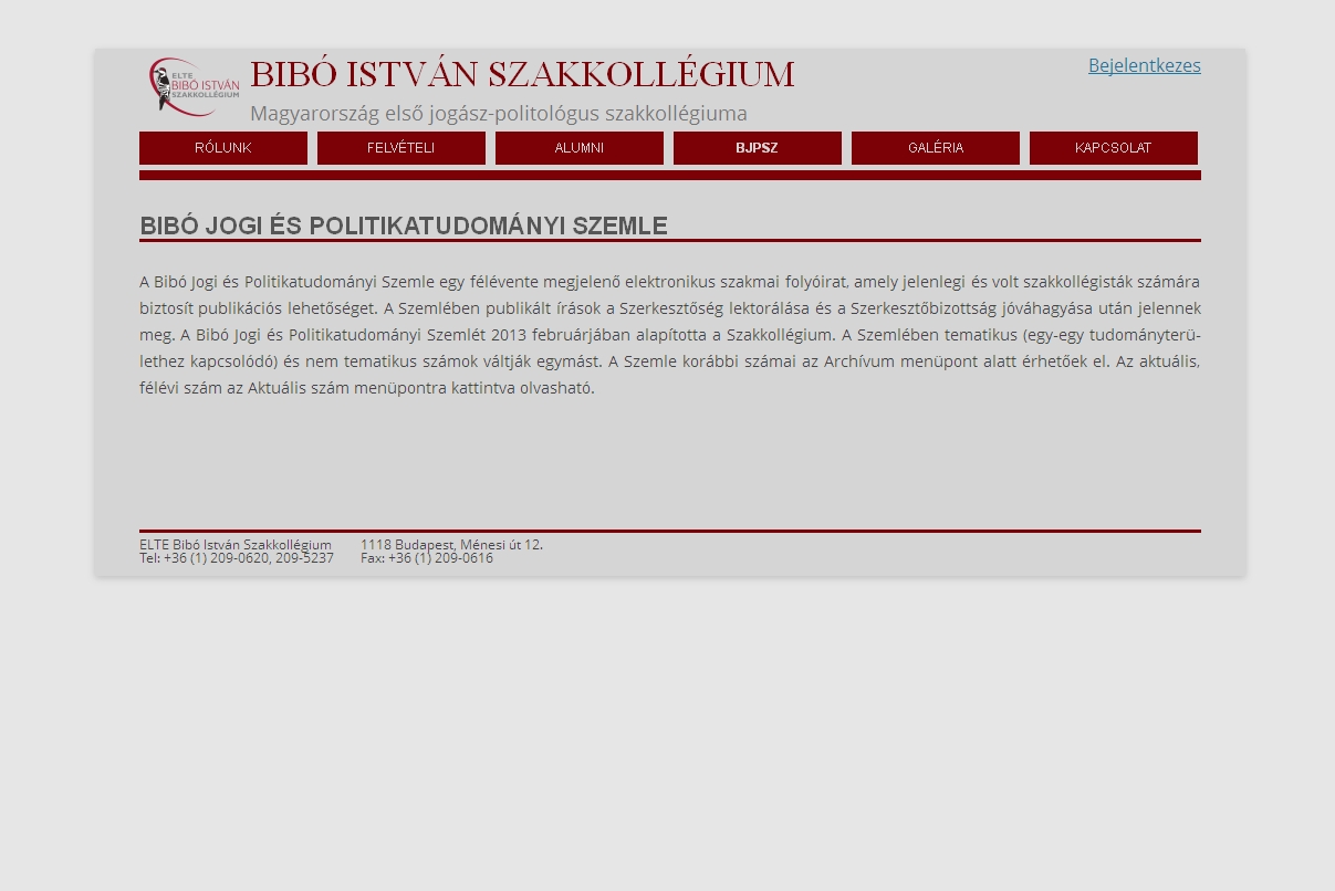 Bib� jogi �s politikatudom�nyi szemle 2014.01.22.